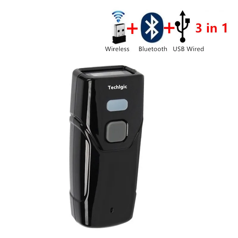 Wireless Bluetooth Barcode Scanner Mini Laser Portable Reader Red Light CCD Pocket 1D Bar Code Gun for IOS Android Windows
