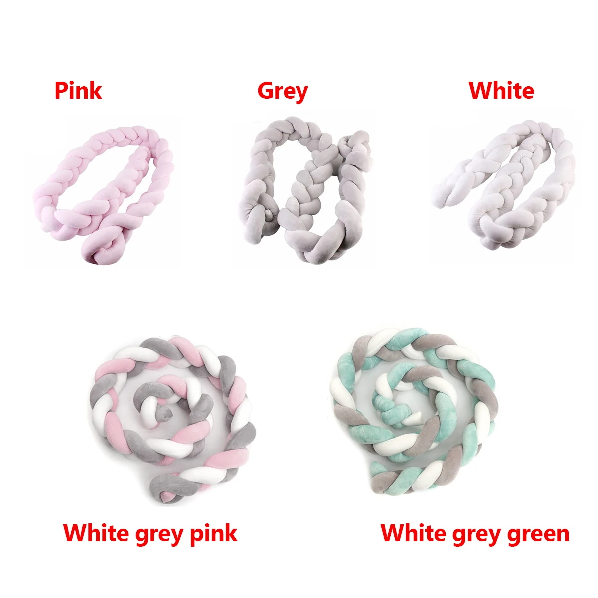 300CM Nordic Baby Bumper Infant Children Bedding Stuffs Kids Room Cushion Cotton Soft Knit Long Knot Ball Pillow Bed Protector