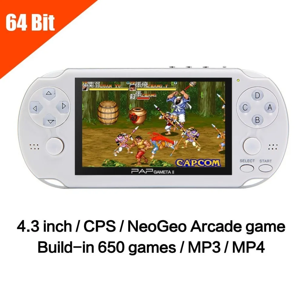 

New 4.3 inch 64bit 8GB handheld Game Console Portable Video Game Console build in 1100 game for hot game