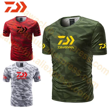

2019 Summer Daiwa Clothing Fishing Camouflage Outdoor Fishing Tshirt Breathable Letter Short Sleeve Top Sport Fishing Jersey Tee