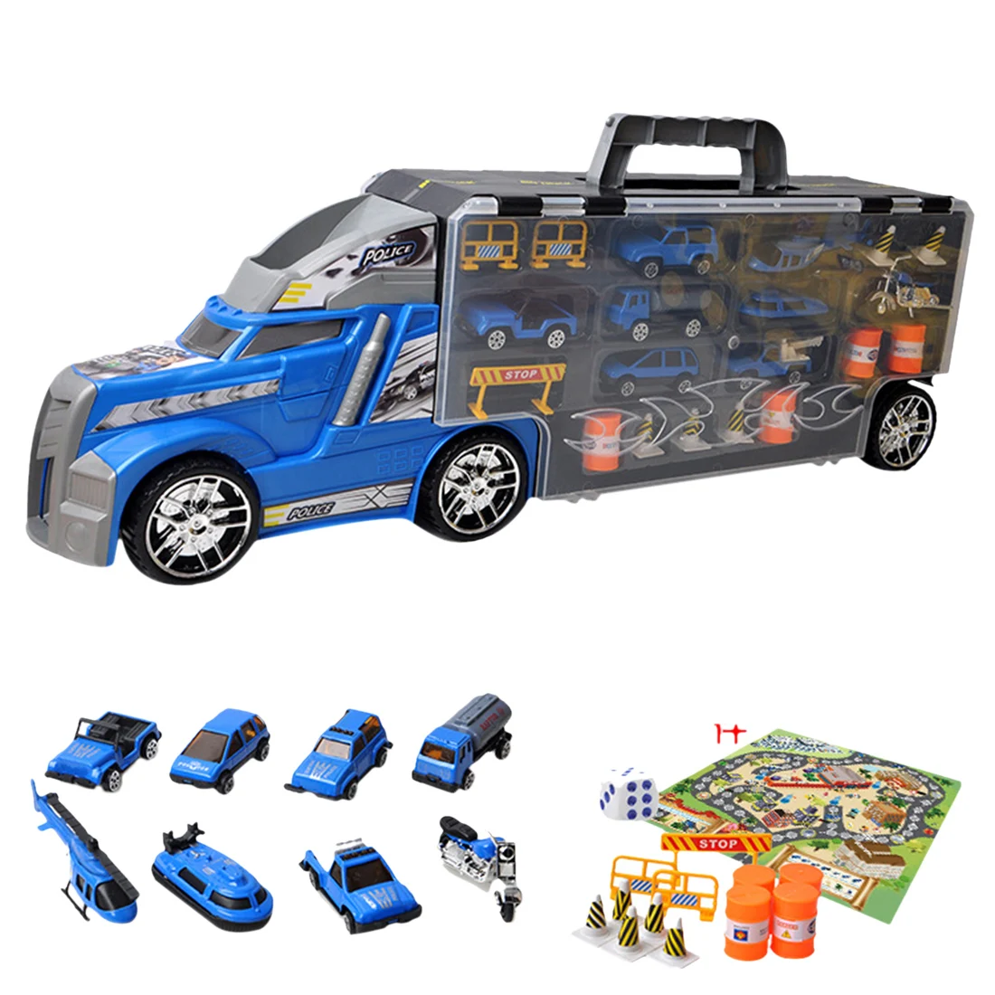

1 Set Portable Container Truck Simulation Car Container Truck with Alloy Small Vehicle Toys Set for Children 2018 new arrival