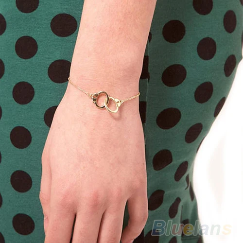 

Fashion Concise Style European Retro Cute Alloy Handcuffs Bracelet Chain Link