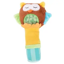 Мягкая Плюшевая погремушка, 1 шт., Перчаточная кукла в виде животных BB для рук, для младенцев, малышей, детские развивающие игрушки, сова