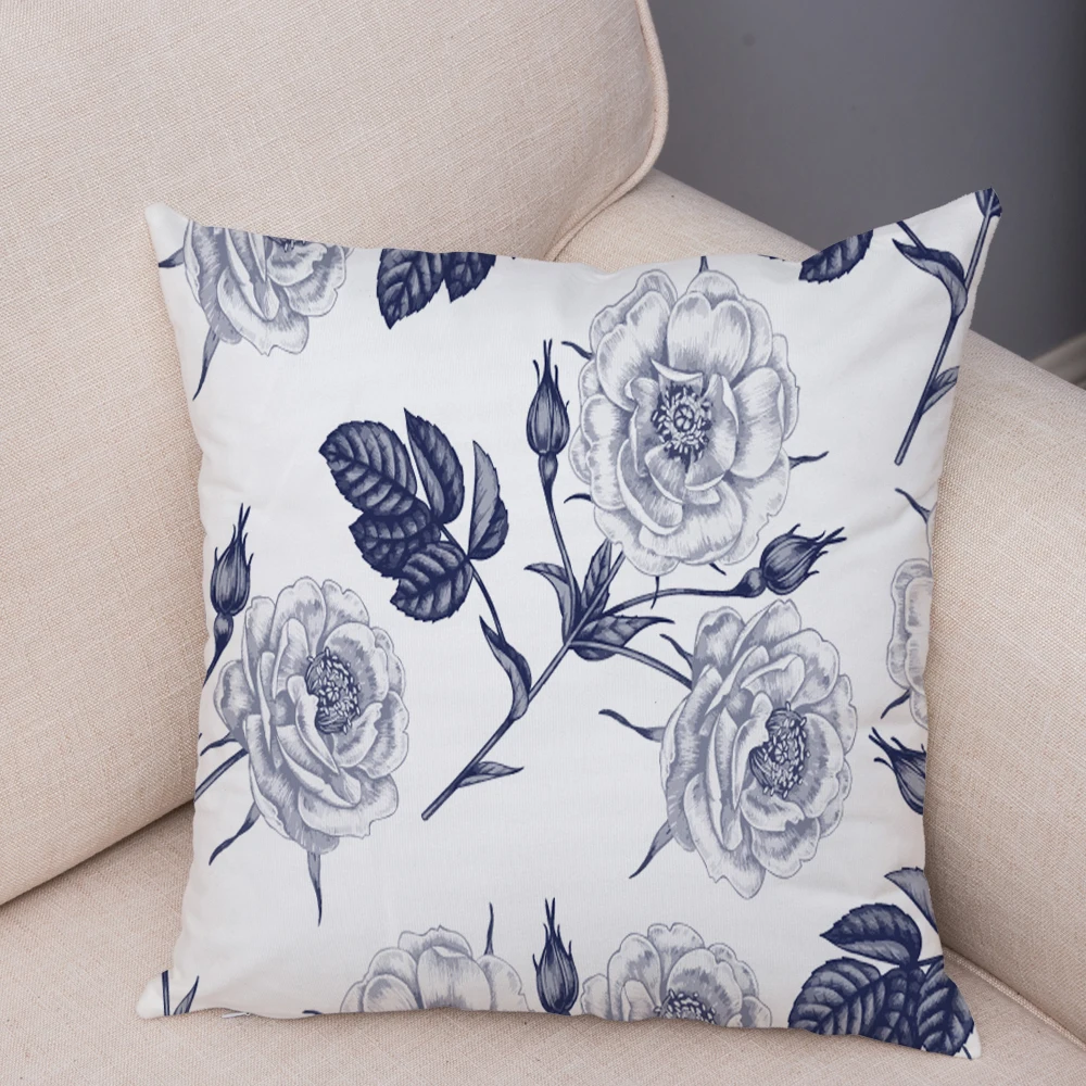 Tulip Flower Floral Cushion Cover Super Soft Short Plush Pillow Covers Throw Case Sofa Home Decor 45*45 Square Pillowcase | Дом и сад