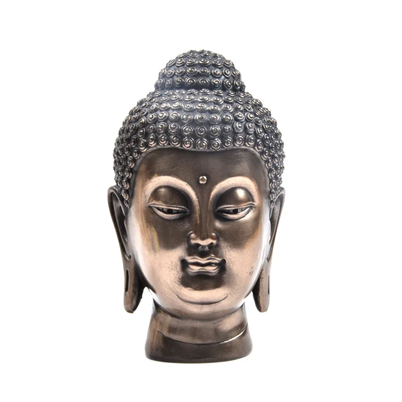 Buddha Head Statue Zen Thai India Buddha Resin Figurine Home Bar Handicrafts 
