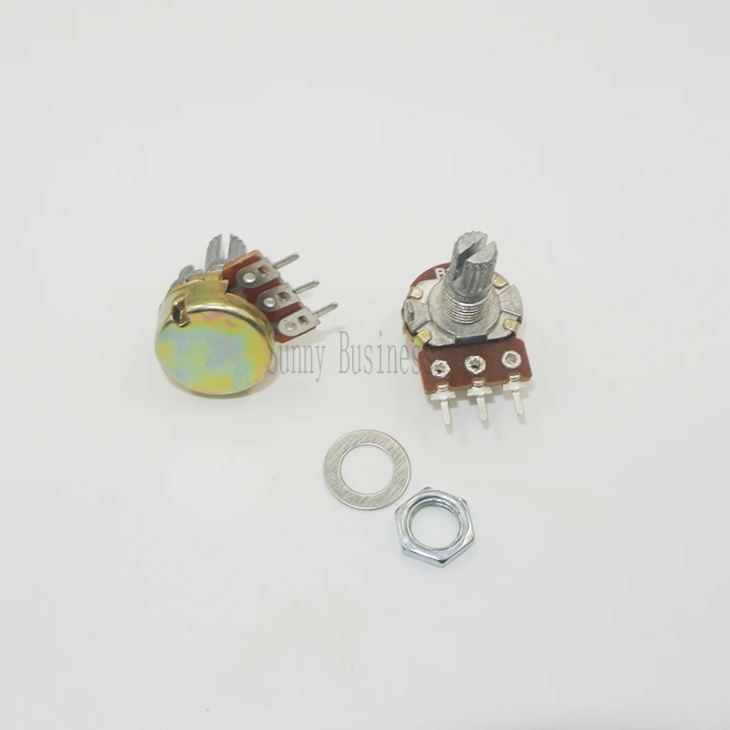 

10PCS High Quality WH148 B10K Linear Potentiometer 13mm Shaft With Nuts And Washers