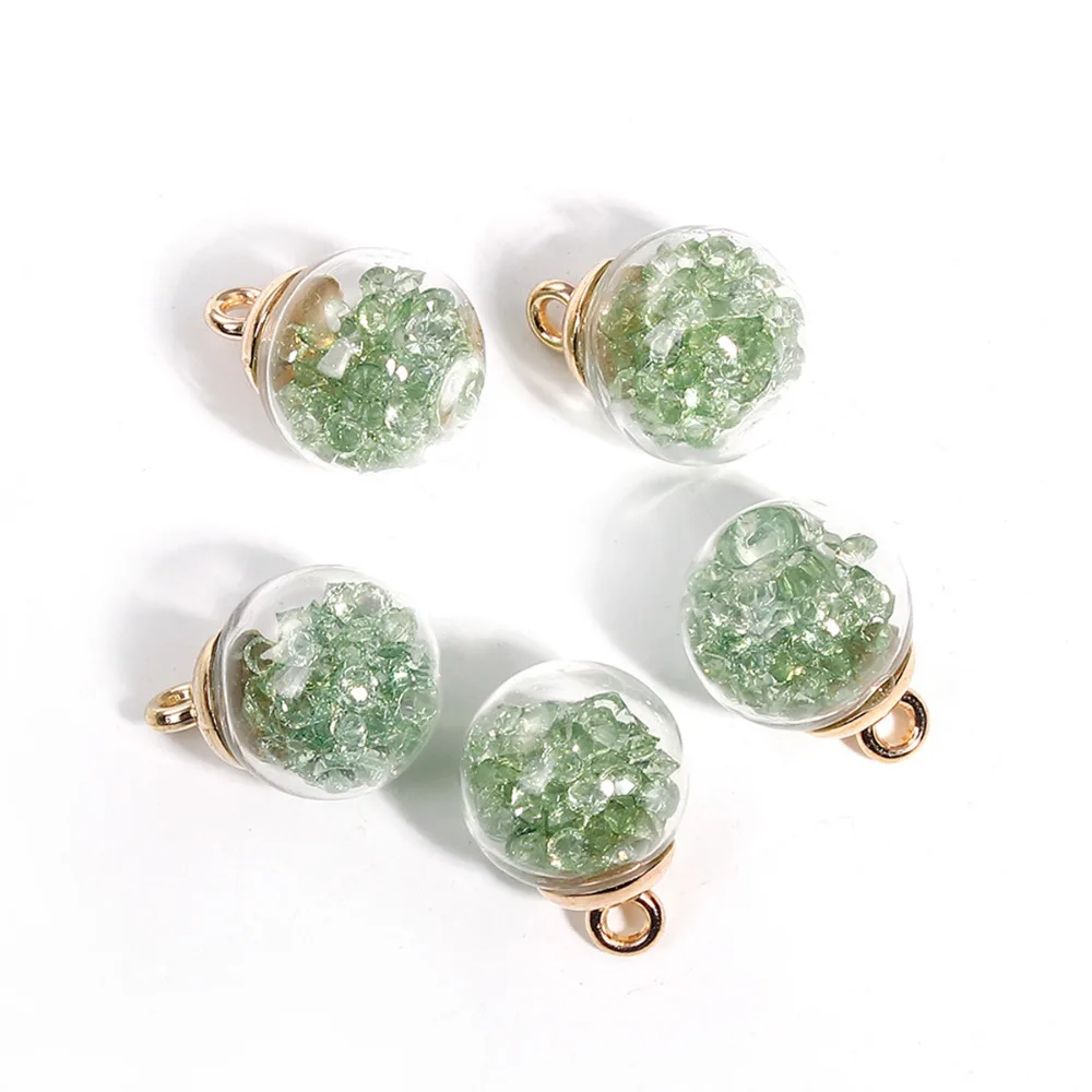 

DoreenBeads DIY Glass Charm Bottle Pendant Colorful Rhinestone Transparent Beads 22mm x16mm( 7/8" x 5/8") - 21mm x15mm, 10 PCs