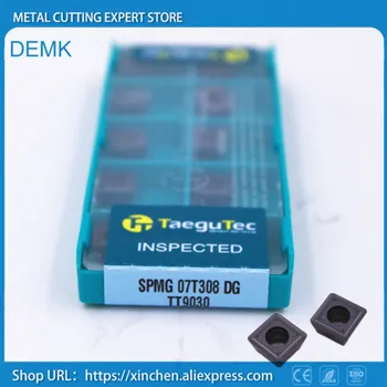 

Knife SPMG 07T308 DG TT9030 10pcs for Taegutec CNC U-type fast drill bit Carbide blade processing Stainless steel and steel