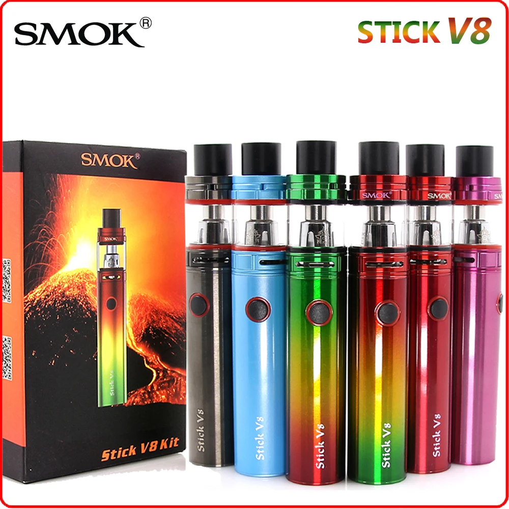 

Original SMOK Stick V8 Kit Electronic Cigarette Vape Pen Mod 3000mAh with TFV8 Big Baby Vaporizer 5ml Atomizer V8BABY Head Coil