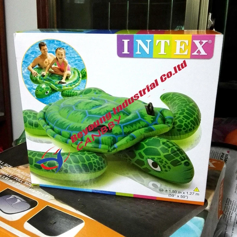 Intex 57524 Lil морская черепаха кататься на воде игрушки gaint/Большая надувной морской Черепаха Бассейн Пляж детское кресло плот