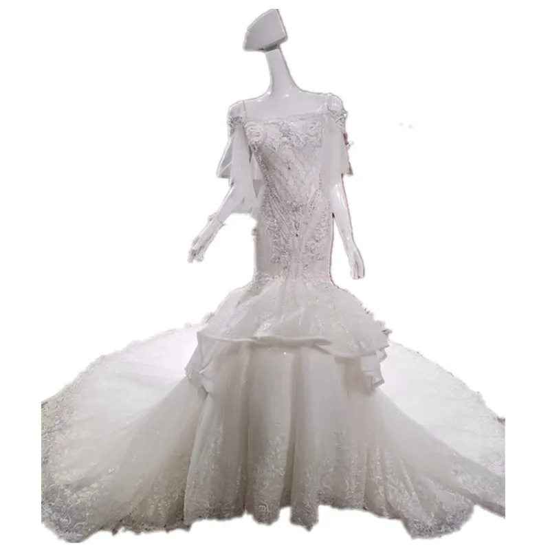 Luxurious Crystals Mermaid Wedding dress Expensive bridal