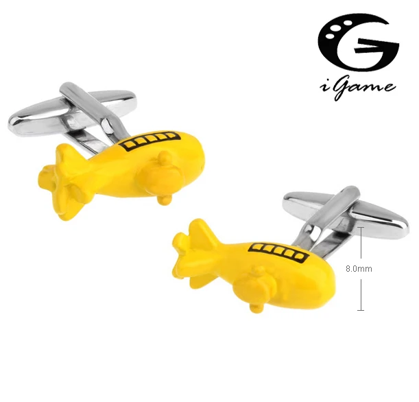

iGame Men Gift Fashion Cuff Links Wholesale&retail Yellow Color Copper Material Novelty Submarine Design