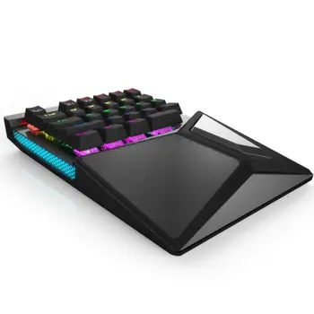 

USB Wired One-Handed Mechanical Gaming Keyboard 27 Keys Blue Switch LED Left Hand Mini Keypad For LOL/PUBG/CF Game Backlight