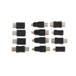 12 шт комплект адаптеров 12 в 1 OTG USB2.0 Mix Набор F/M мини адаптер переходник USB мужчин и женщин Micro USB для ПК