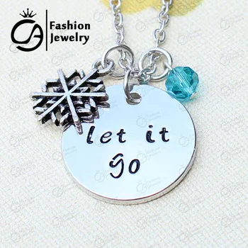 

Inspired Let it go snowflake Crystal Necklace Christmas Gift Jewelry 20Pcs/Lot #LN1247