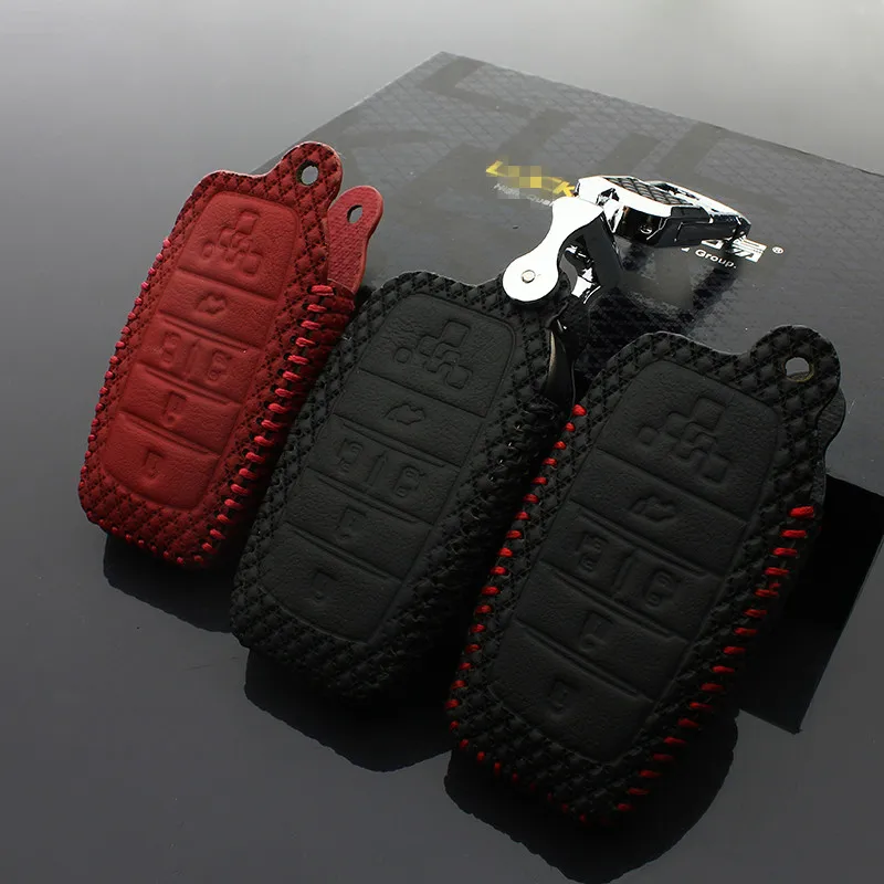 

Leather Key Cover for toyota alphard 2012 2015 previa 2012 5 button CAR holder case key3 Free shipping