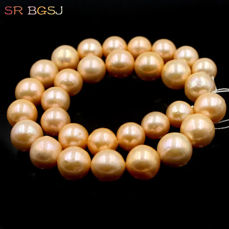 Free Shipping 12 15mm High Quality Graduated Natural 5A Grade Freshwater Big Round Pearl DIY Beads Strand 15&quot|bead bazaar|beaded votive candle