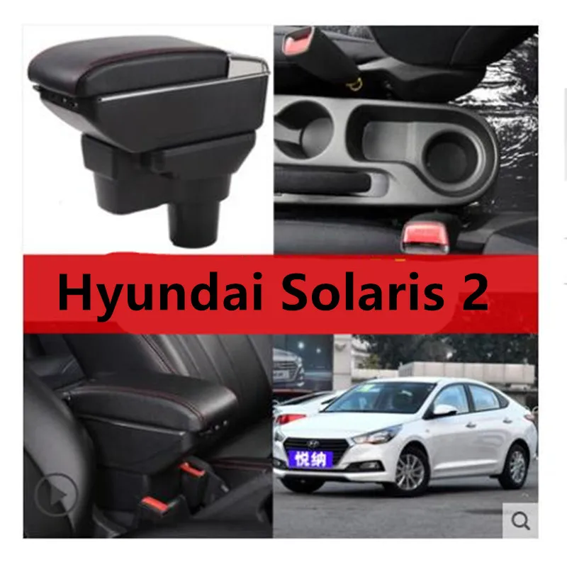 

For Hyundai Solaris 2 / Accent / Verna 2017 2018 Center Centre Console Storage Box Armrest Arm Rest Rotatable