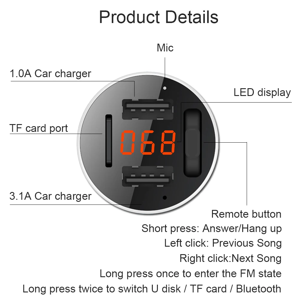 Bluetooth FM Transmitter 4