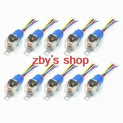 Brand New Car Alarm SPDT Green Indicator Car Relay 5 Pin Ceramic Socket 80A 12V DC