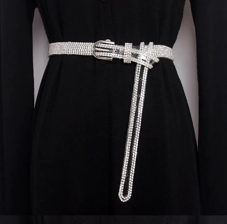 

Women's runway fashion blingbling diamonds pvc Cummerbunds female Dress Corsets Waistband Belts decoration wide belt R1633