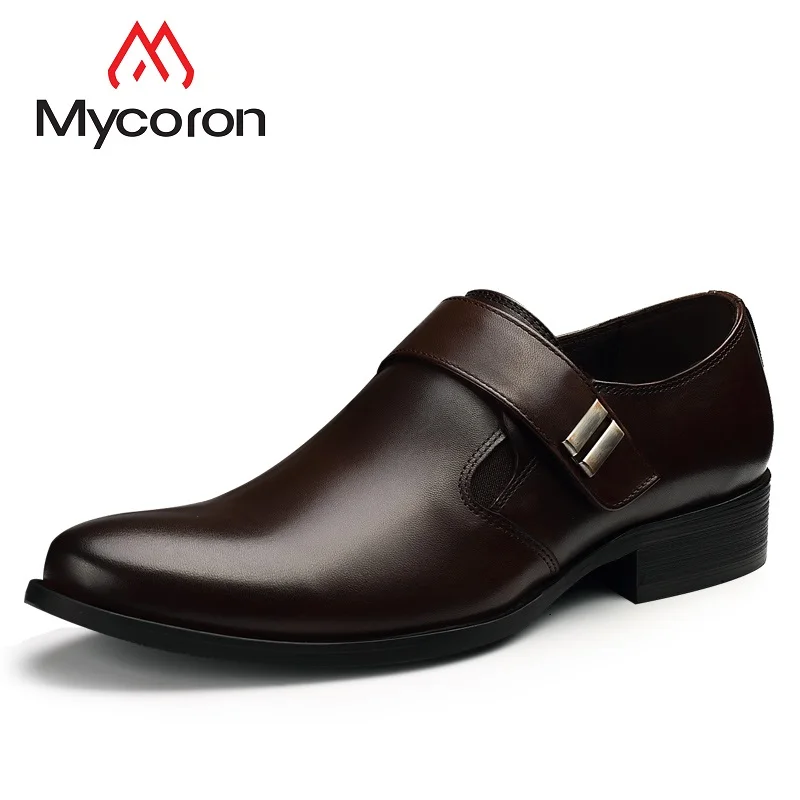 

Mycoron First Layer Of Cow Mens Shoes With Hook-Loop Wedding Party Dance Business Shoe Unique Design Chaussures Hommes En Cuir