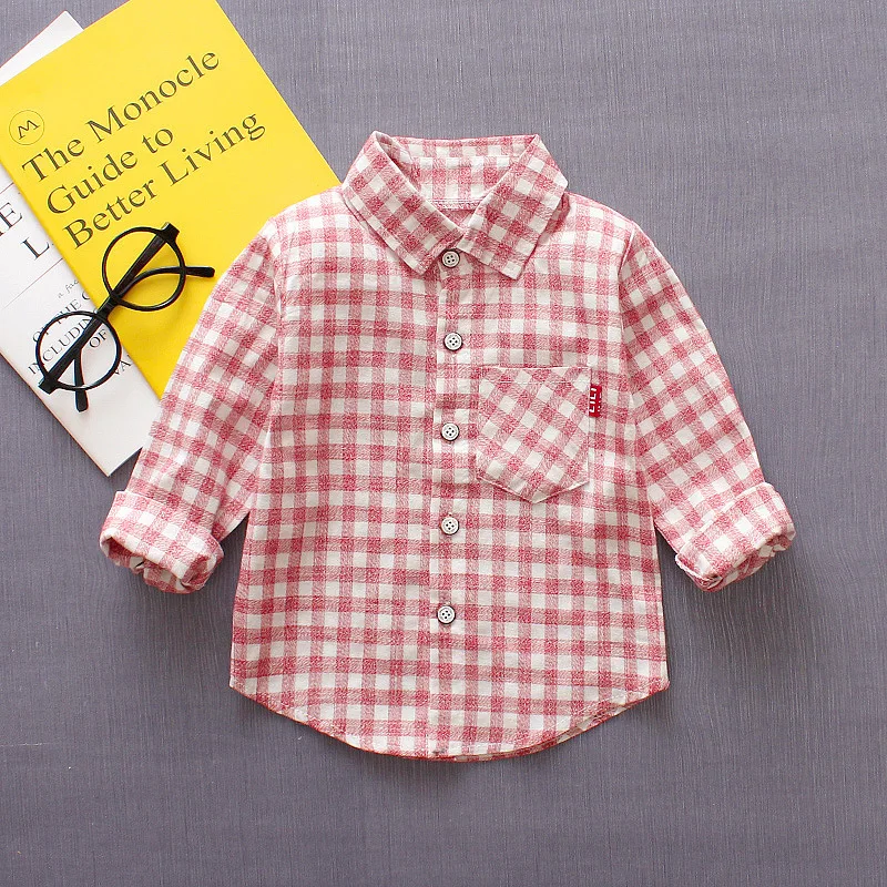 Г. джентльменский топ с длинными рукавами для новорожденных мальчиков детская одежда из хлопка клетчатая рубашка одежда для маленьких мальчиков