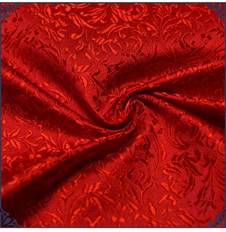 75x100 см металлическая жаккардовая парча ткань, красная Пшеница цветочный узор 3D жаккардовая пряжа, окрашенная ткань для женщин юбка пальто платье