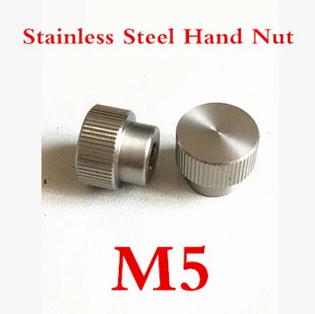 

20pcs/lot High Quality M5 Stainless Steel Step Knurl Hand Tighten Nuts Through Thread