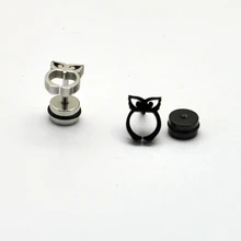 Серьги с совами вырезанная запонка в форме Совы heterochrosis серьги из нержавеющей стали милые корейские сзади круглые 16 г