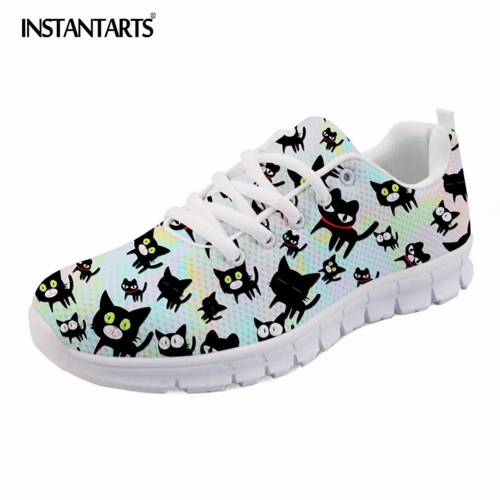 Buy INSTANTARTS Funny Cartoon Black Cat Print Women