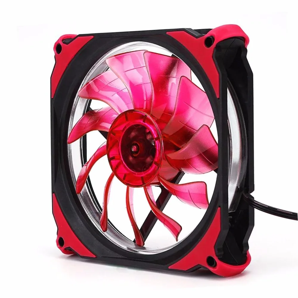 

120mm LED Silent Fan PC Computer Chassis Fan Case Heatsink Cooler Cooling Fan red + black