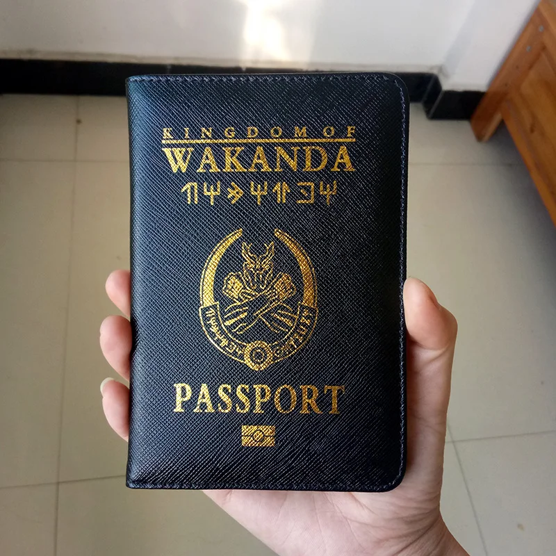 Держатель для паспорта Marvel, дорожные Rfid Чехлы для паспорта, Rfid Блокировка, защита карт из искусственной кожи, Модный черный чехол для паспорта