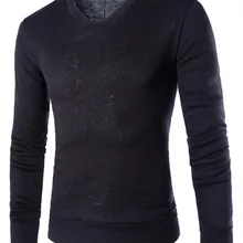 Новые мужские искусственная шерсть кролика плюшевые Калифорния мужские с v-образным вырезом вязаный пуловер свитер рубашка