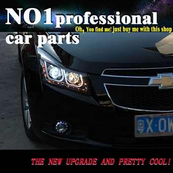 

OUMIAO Styling for Cruze Headlights DoubleU Angel Eye LED DRL Lens Double Beam H7 HID Xenon Car Accessories