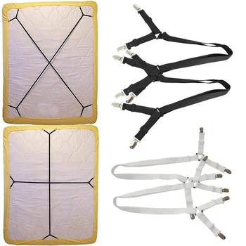 

Adjustable Bed Sheet Clip Skid Elastic Band Retaining Clip Long Strips Fixed Bedspreads Sheets Tablecloths 2Pcs/lot