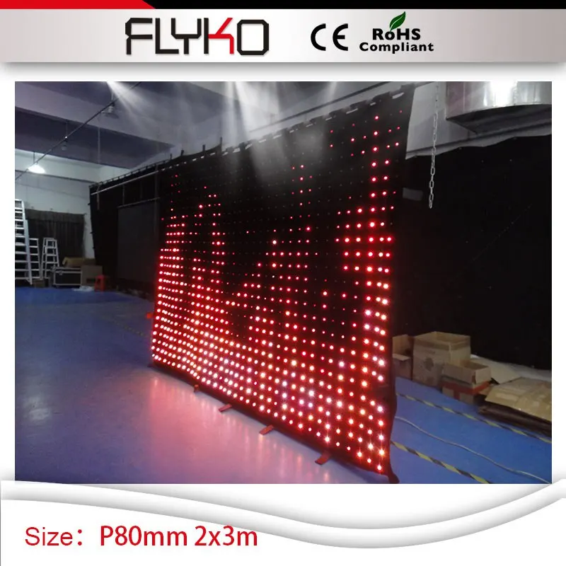 

innovative product disco lights used P8cm led twinkle light super screen 2mx3m led display flexible curtain