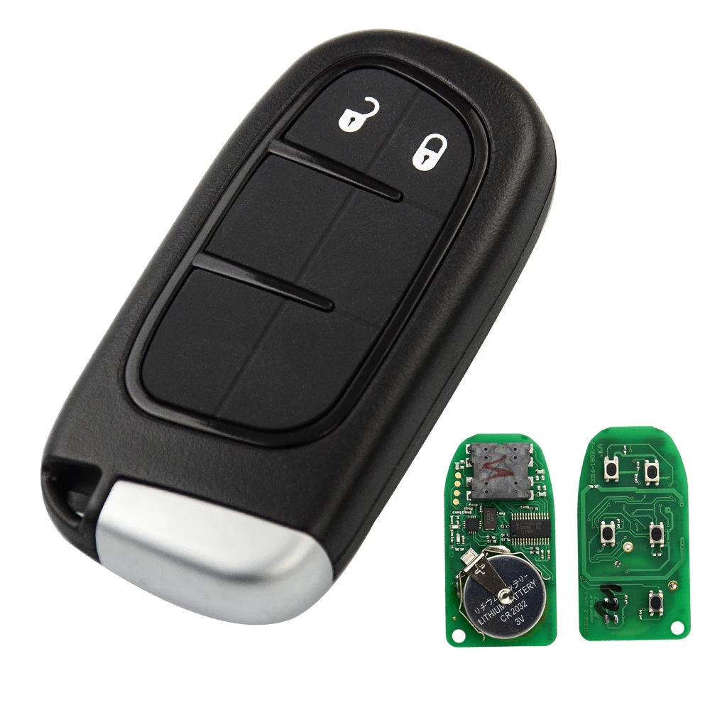 OkeyTech Keyless Entry 433Mhz 4A Chip with Insert Small Uncut Blade 2/4/4+1 Button for Jeep Cherokee Car Remote Smart Key Card