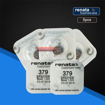 

5pack renata Silver Oxide Watch Battery 379 SR521SW 521 1.55V renata 521 Bottun Cell Batteries
