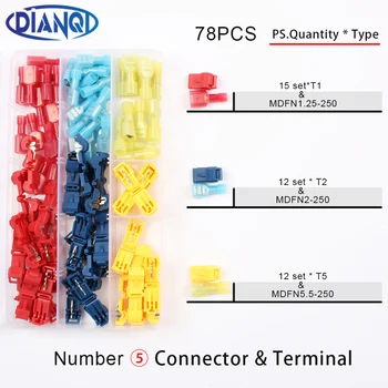 

78Pcs/Set Scotch Lock Quick Splice Wire Connectors Terminals Crimp Electrical Car 22-18AWG 12-10 18-14 AWG 300V 10A Wire Set