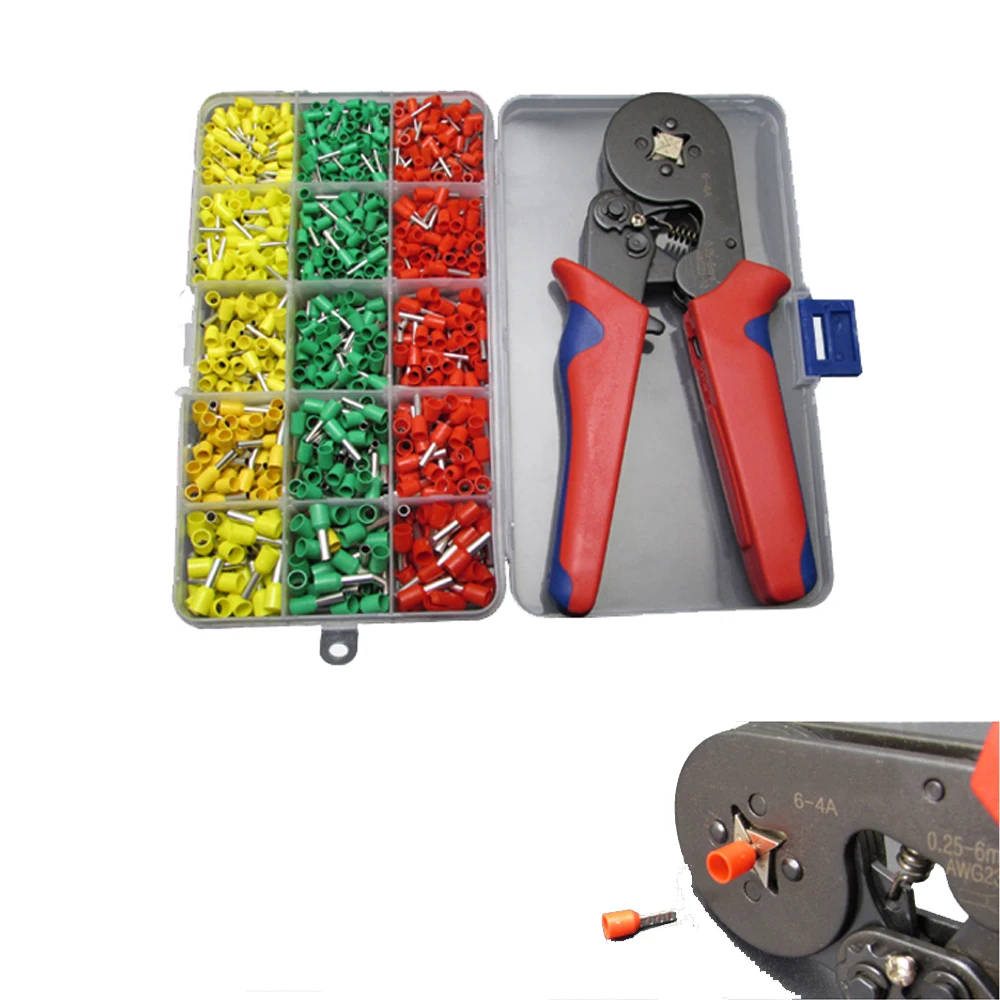 

990pc Tube Ends Terminals Assortment Kit Ferrule Terminals Crimper Crimping Tool