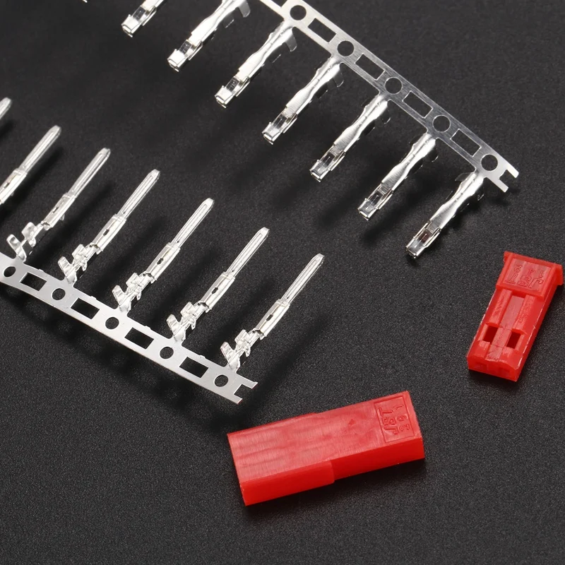 HOT-300Pcs(50 компл) 2,54 мм JST SYP 2-Pin женский и мужской красный штекер Корпус обжимных клемм соединитель Комплект
