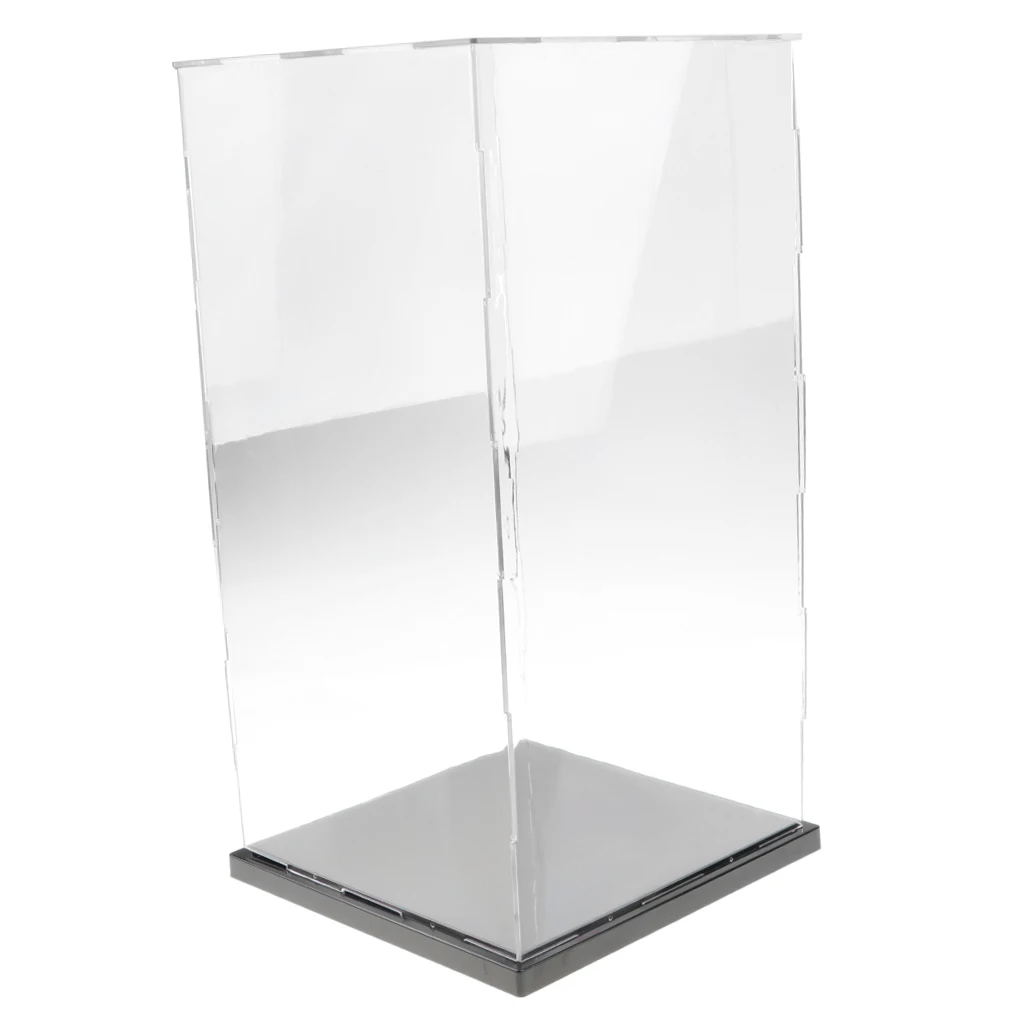 100% brand new  21x21x41cm Transparent Display Show Case with Balck Base for Figures Model Protect your collectibles from dust