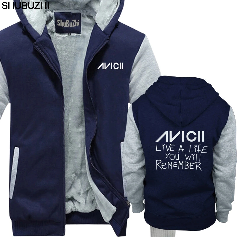 Avicii Live A Life You Will Remember толстовка унисекс avicii EDM Dance Legend Мужская брендовая куртка хлопковое теплое пальто для мужчин sbz1148 - Цвет: navy grey