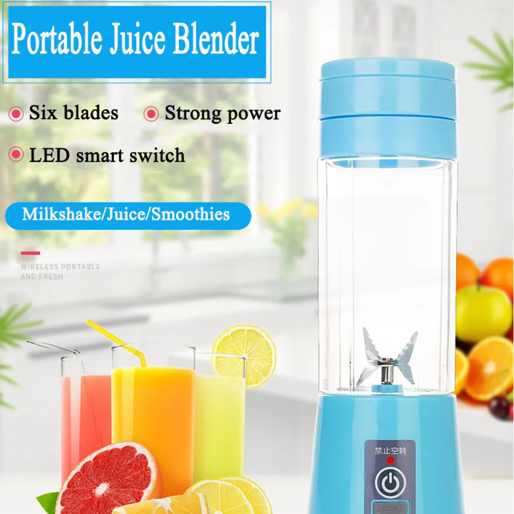 

Chargeable Usb Jucier Cup Blender Juicer Extractor Mini Fruit Juicer Maker Machine Sports Bottle Portable 6 Blades Juicer
