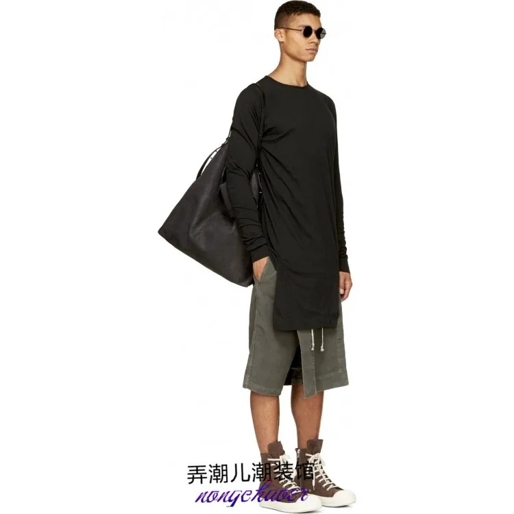 

S-5XL ! 2017 New Men's clothing GD Hair Stylist fashion Catwalk show long T-shirt with irregular hem plus size Singer costumes