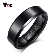 Vnox Black Tungsten Carbide Men’s Ring Wedding Engagement Ring for Man Jewelry 6mm Wide Anillos