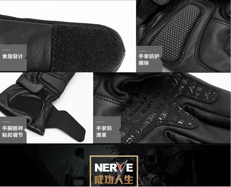 Nervo à Prova Luvas da Motocicleta de Viagem Luva à Prova Novo Inverno Quente Dwaterproof Água Couro Cavaleiro Equitação Moto Corrida Vento 2019 18 dwaterproof água luvas da motocicleta de viagem