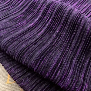 Темно-фиолетовая блестящая сверхтонкая плиссированная сетчатая ткань для вечернего платья, 2 метра, 150 см, 59 дюймов, MM455