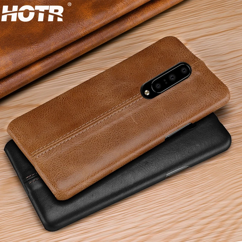

for Oneplus 7 Pro Genuine Leather Case for Oneplus 6T Real Leather Back Case for Oneplus 7 One Plus 7 Pro Sewing Leather Cover
